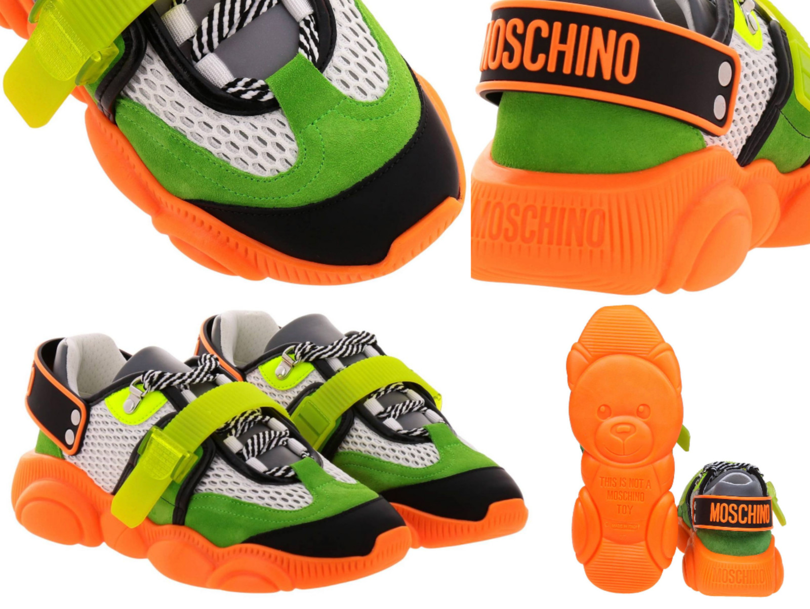 Moschino Couture Special Teddy Shoes Fluo Sneakers Trainers 42