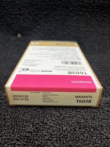 Genuine Epson Ink Cartridge T603B Magenta Date: July 2024 - Photo 2/3