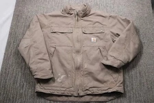 Carhartt Men's Large Quick Duck Work jacket Brown Pockets Workwear WEAR