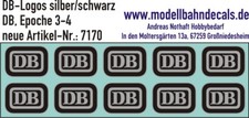 10 H0 Decals DB Logo 4,6 x 3,25 mm silber/schwarz Keks NEU TOP Decals 087-7170