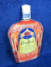 CROWN ROYAL BOTTLE - *US MADE* Die-Cut Embossed Metal Sign - Man Cave Bar Decor