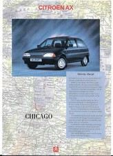 Citroen AX Chicago Limited Edition 1990-1991 UK Market Single Sheet Brochure