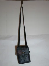 Womens Compartmentalized Navy Shoulder Bag -6"x9" w 21" Crossbody Strap