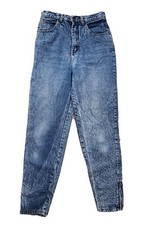 Vintage 90s Stefano World Wide Women's Sz 8 Acid Wash Jeans High Rise Grunge Mom