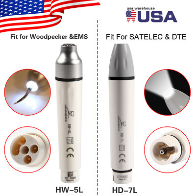 2Types Dental Ultrasonic Piezo Scaler Handpiece LED For EMS/Cavitron/DTE/SATELEC