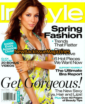 InStyle 3/08,Eva Longoria,Keira Knightly,Beyonce,Pharrell Williams,Julia Roberts