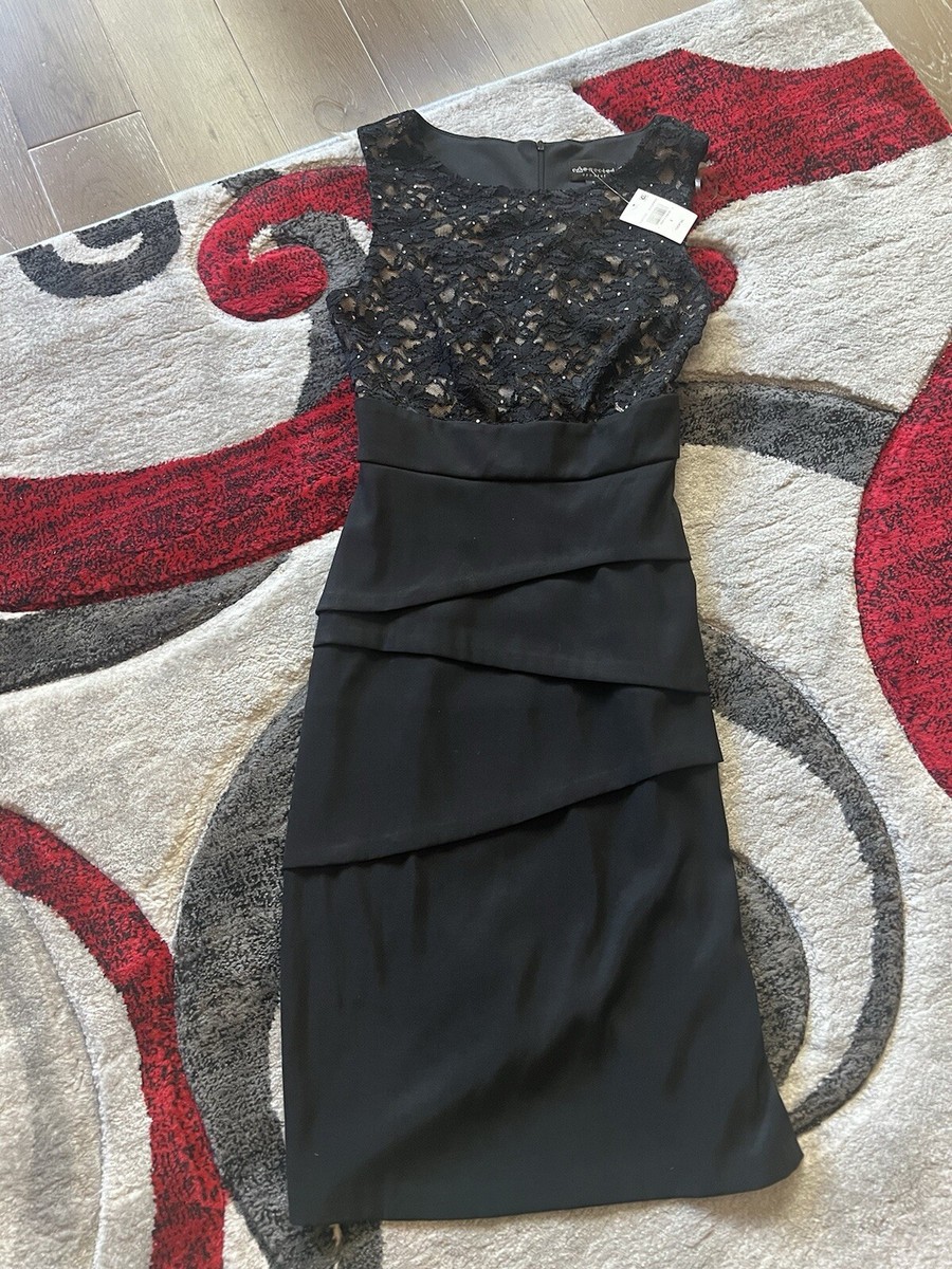 Connected Apparel Black Lace Cocktail Dress Women Size 6 Connected Apparel Black Lace Cocktail Dress Women Size 6