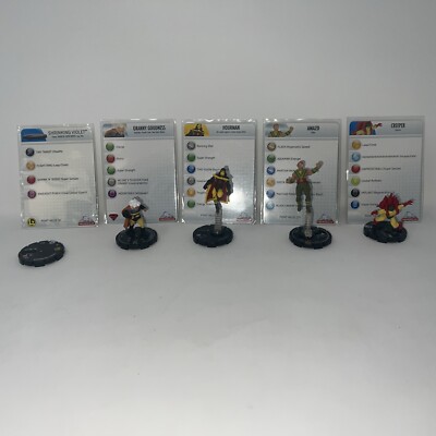 DC HeroClix Arkham Asylum Lot Of 5 W/cards EUC