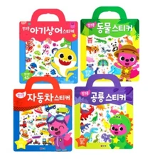 Pinkfong Baby Shark /Animal/Car/Dinosaur Bag Sticker Reusable Repeatable 4 Types