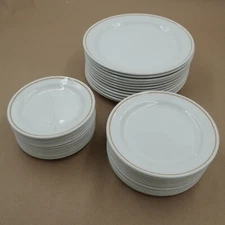 Steelite International Plates HotelWare SLE3 Tan Ring Qty 12 10 7-1/2 6-1/2 Inch