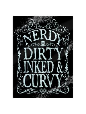 Schneidebrett Nerdy Dirty Inked & Curvy schwarz 28,5 x 39 cm