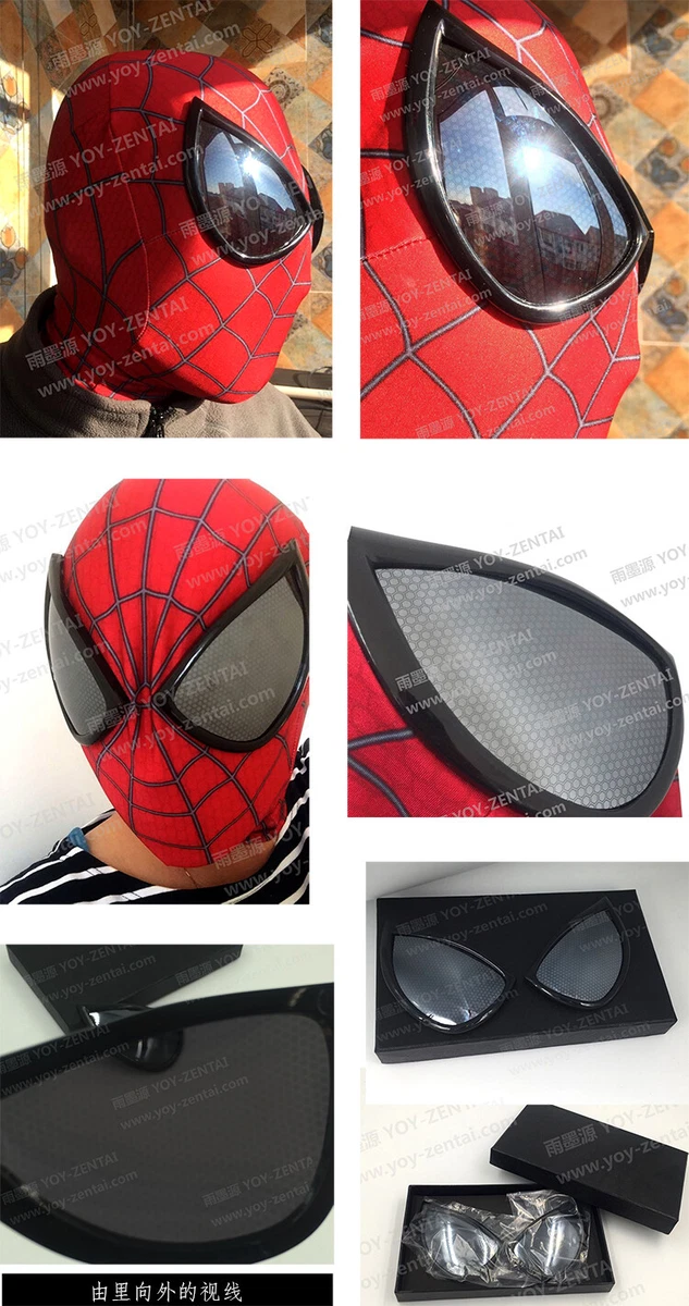 Amazing Spiderman 2 High Quality Laser Carved Eye Mesh Lenses Mask For  Costume | eBay