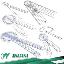 6pcs Medical Spinal Ruler 12/8/6 inch Set Goniometer Angle Protractor 360