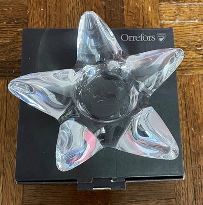 Orrefors Crystal Starfish Votive Candle Holder New In Box