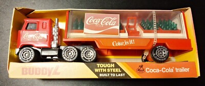 1985 BUDDY L Brute COCA-COLA Mack Truck & Trailer 591P w/ Box - Vintage