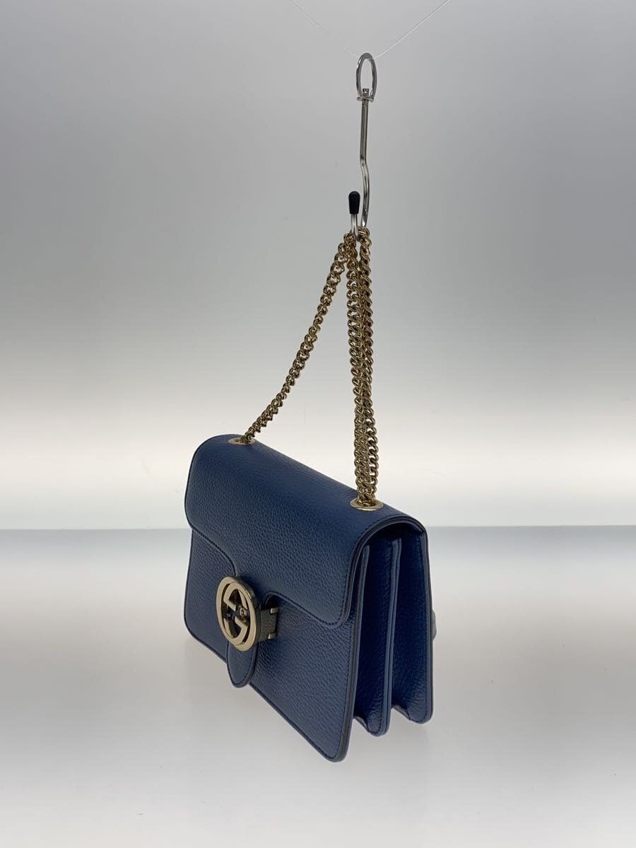 GUCCI shoulder bag interlocking G leather Blue plain Used | eBay GUCCI shoulder bag interlocking G leather Blue plain Used | eBay
