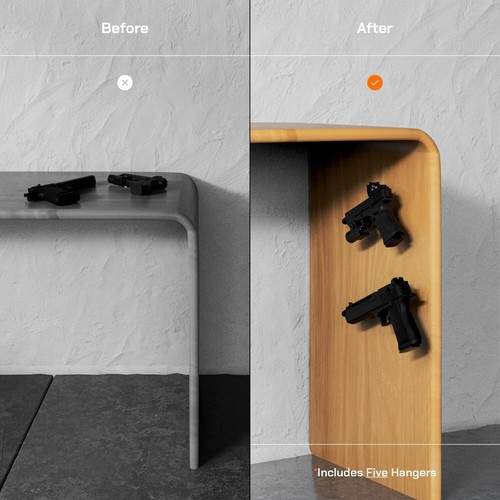 Hold Up Displays 90 Degree in Barrel Handgun Multi Mount for Display or Conc - Picture 3 of 13