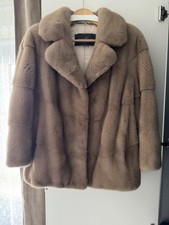 Brown Mink Elegant Fur Coat S-m Size