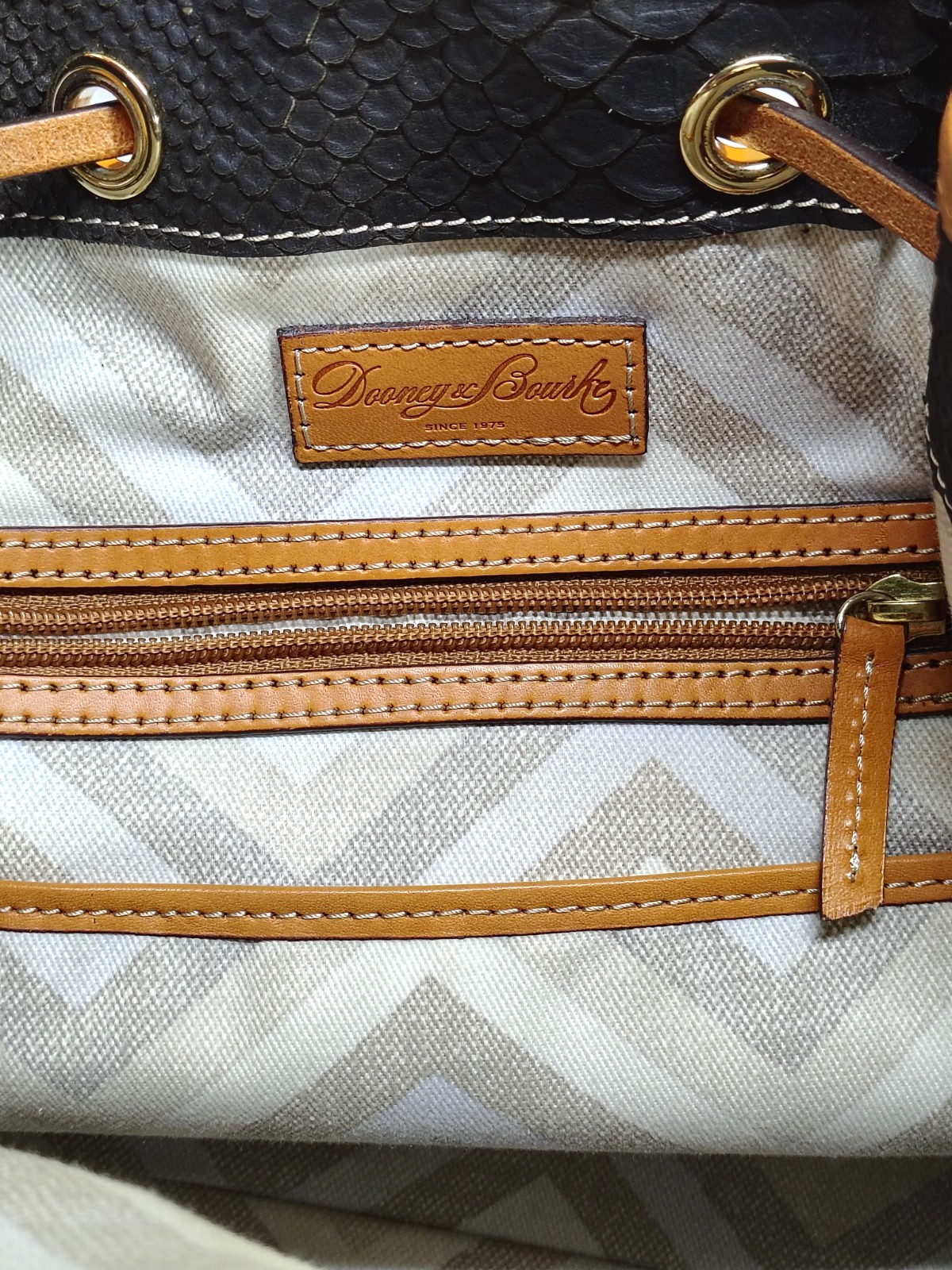 Dooney & Bourke Claremont python embossed drawstr… - image 8