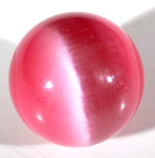 BEAUTIFUL .75" ROSE PINK FIBER OPTIC CONTEMPORARY MARBLE SPHERE W/STAND MINT