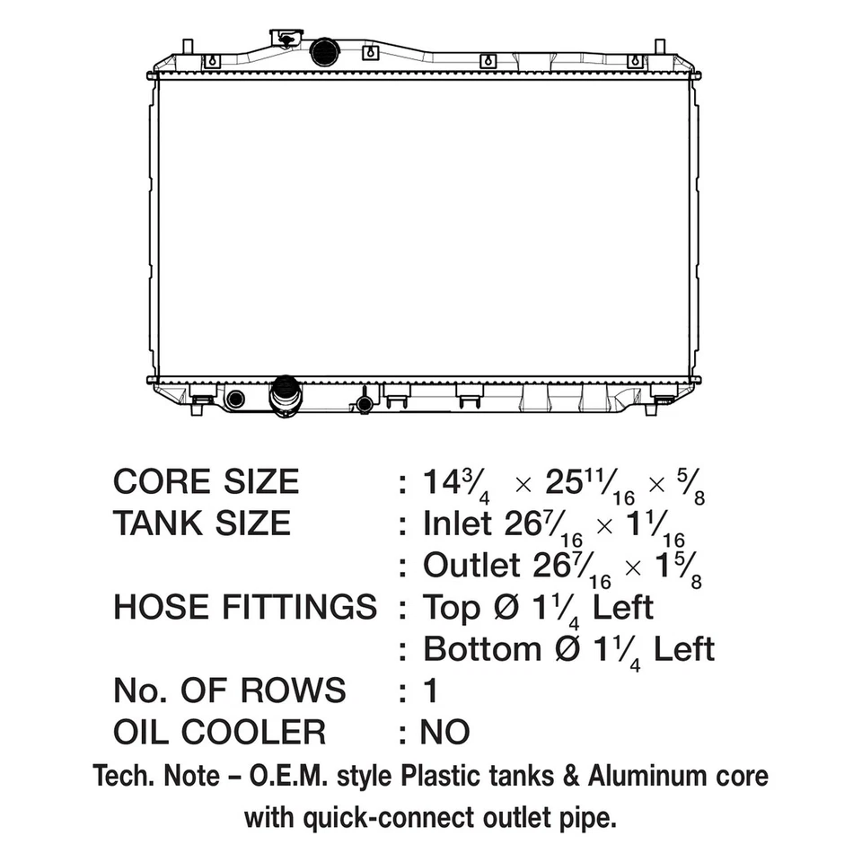 For Honda Civic 2012-2015 CSF 3606 Engine Coolant Radiator - Изображение 2 из 2