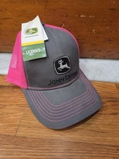 NEW Ladies John Deere Hat / Cap Neon Pink / Charcoal - LP67036