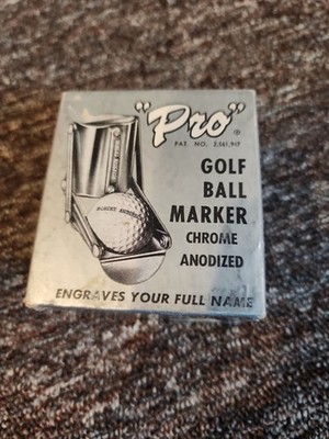 Vintage Pro Golf Ball Marker Engraver No. 4900 Chrome Anodized NOS w/ Box