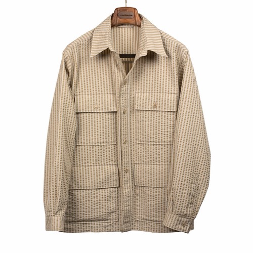 BNWT Kaptain Sunshine Safari jacket silk seersucker RRP $695