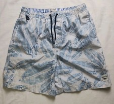 Spicy Tuna Lined Swim Trunks Men's Small Blue Floral Print Bathing Suit Shorts