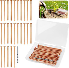 25 Pack Copper Nails for Killing Trees Stump Root, 3.15" Copper Nails with Drill