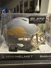 Paul Krause Signed Minnesota Vikings Riddell Slate Speed Mini Helmet Schwartz