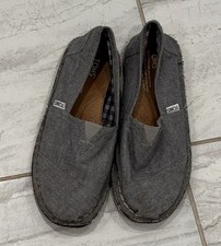 Toms Alpargata Flat Slip On Loafer Gray Canvas Casual Comfort Shoes Women 8.0M