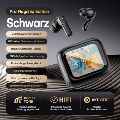 Bluetooth Kopfhörer In Ear mit Bildschirm Lärmreduzierung Kabellos Kopfhörer