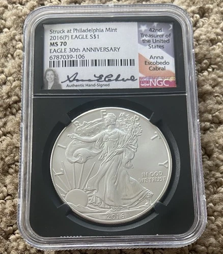 2016 (P) 30TH Anniversary  NGC MS70 Hand Signed Anna Escobedo Cabral
