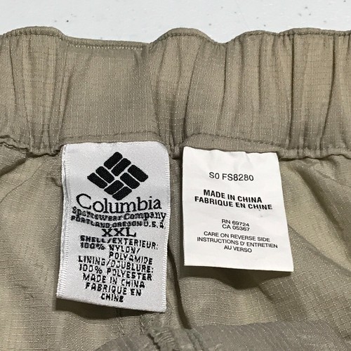 Columbia Cargo Pants Convertible Shorts Mens XXL Adventure Nylon Beige Fish Hike - Picture 8 of 9