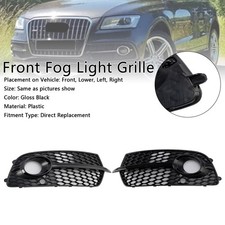 Front Bumper Fog Light Grill Grille Fit For Audi Q5 S-line Sq5 2013-2017 Black Front Bumper Fog Light Grill Grille Fit For Audi Q5 S-line Sq5 2013-2017 Black