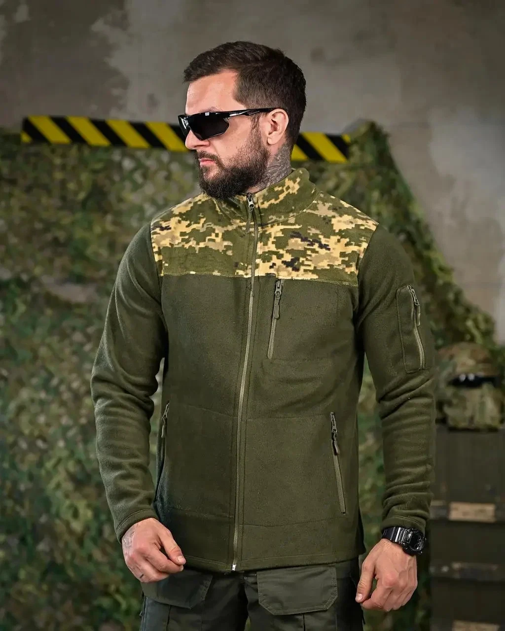 Tactical jacket pixel fleece olive military fleece💛💙