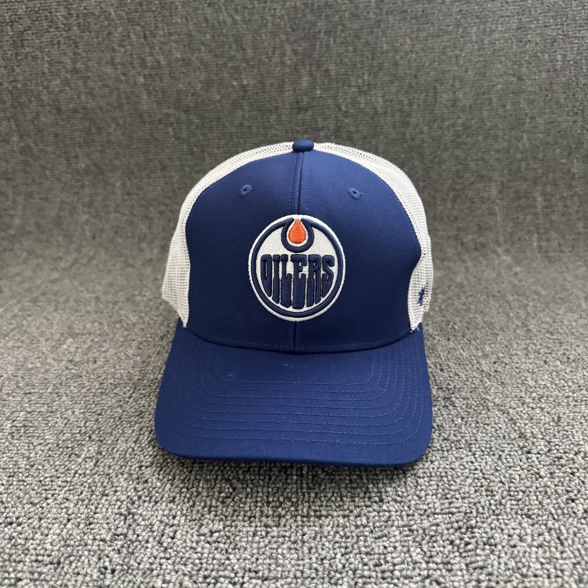 '47 Brand Edmonton Oilers Trucker Snapback Blue White One Size NHL Hat