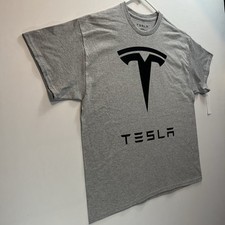 Tesla Logo Gray Tee Men  s XXL Elon Musk, Space-X T-Shirt, BRAND NEW WITH TAGS