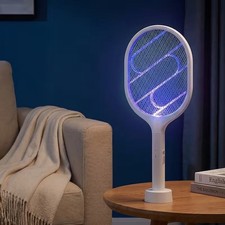 Electric Fly Swatter Racket USB Rechargeable Bug Zapper Mosquito Killer