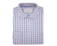 DOUBLE TWO NAVY  PINK MULTI CHECK LONG SLEEVE FORMAL SHIRT FOR MEN