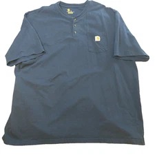 Carhartt Henley T-Shirt Men's 4XL K84 Workwear Short-Sleeve Work Construction