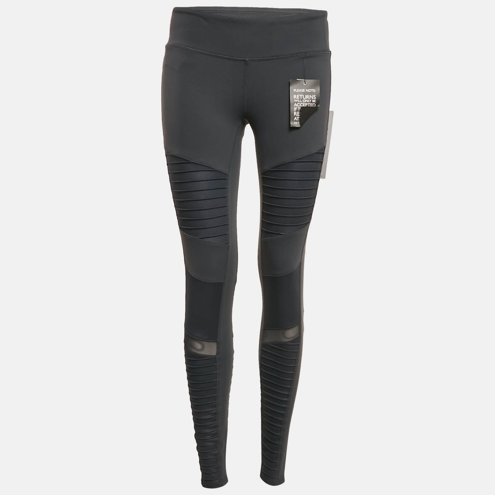 Alo Yoga Grey Jersey Leggings with Mesh Detail