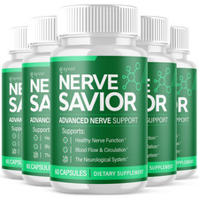  5 Pack Nerve Savior Nootropic All Natural Super Nerve Supplement 300 Capsules
