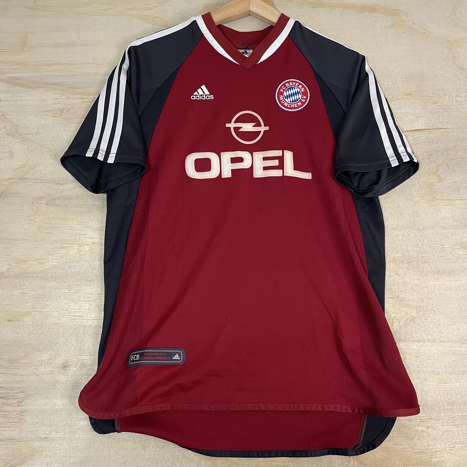 Vintage Bayern Munich Jersey Mens XL Red Soccer Opel Adidas Kit 2000 Fits M/L