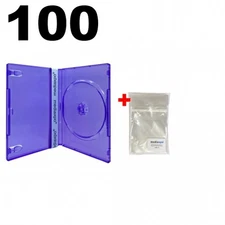 100 STANDARD Clear Purple Color Single DVD Cases & 100 OPP Bags