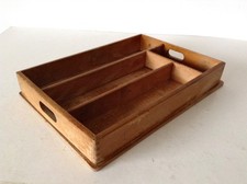 Alter Besteckkasten Holz Kiste shabby vintage 35 x 24,5 x 5 cm