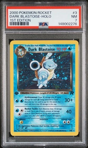 2000 POKEMON ROCKET 1ST EDITION #3 DARK BLASTOISE-HOLO PSA 7