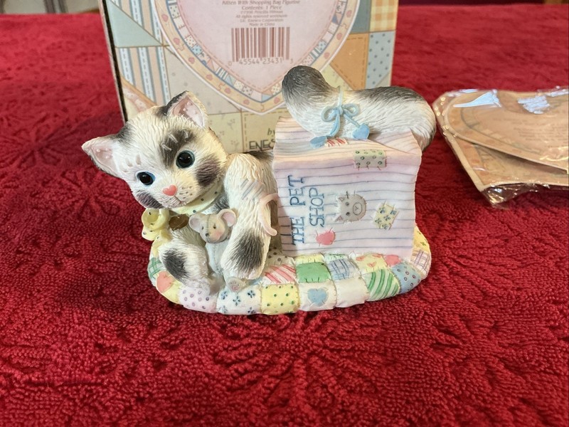 VINTAGE Calico Kittens Enesco “Our Friendship Is Out Of The Bag” No. 210536