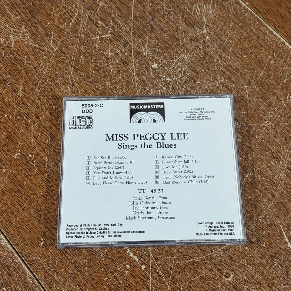 Sings The Blues аудио компакт-диск Miss Peggy Lee - Изображение 4 из 4